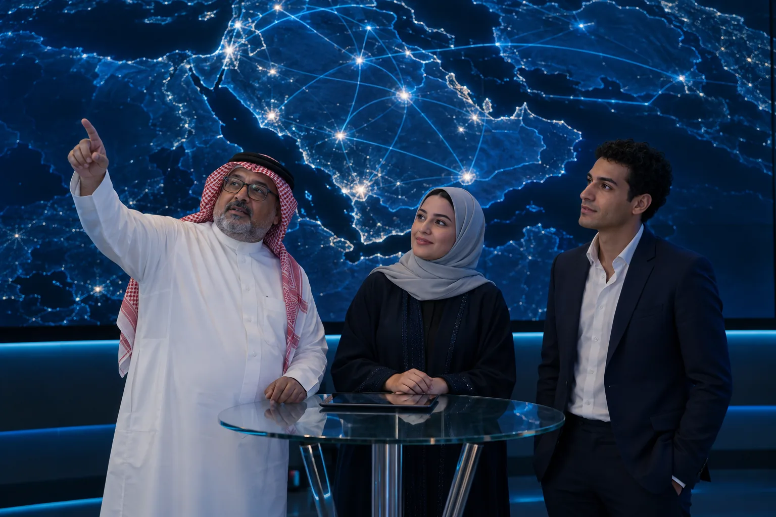 The TECHNIFY team watching a live network map